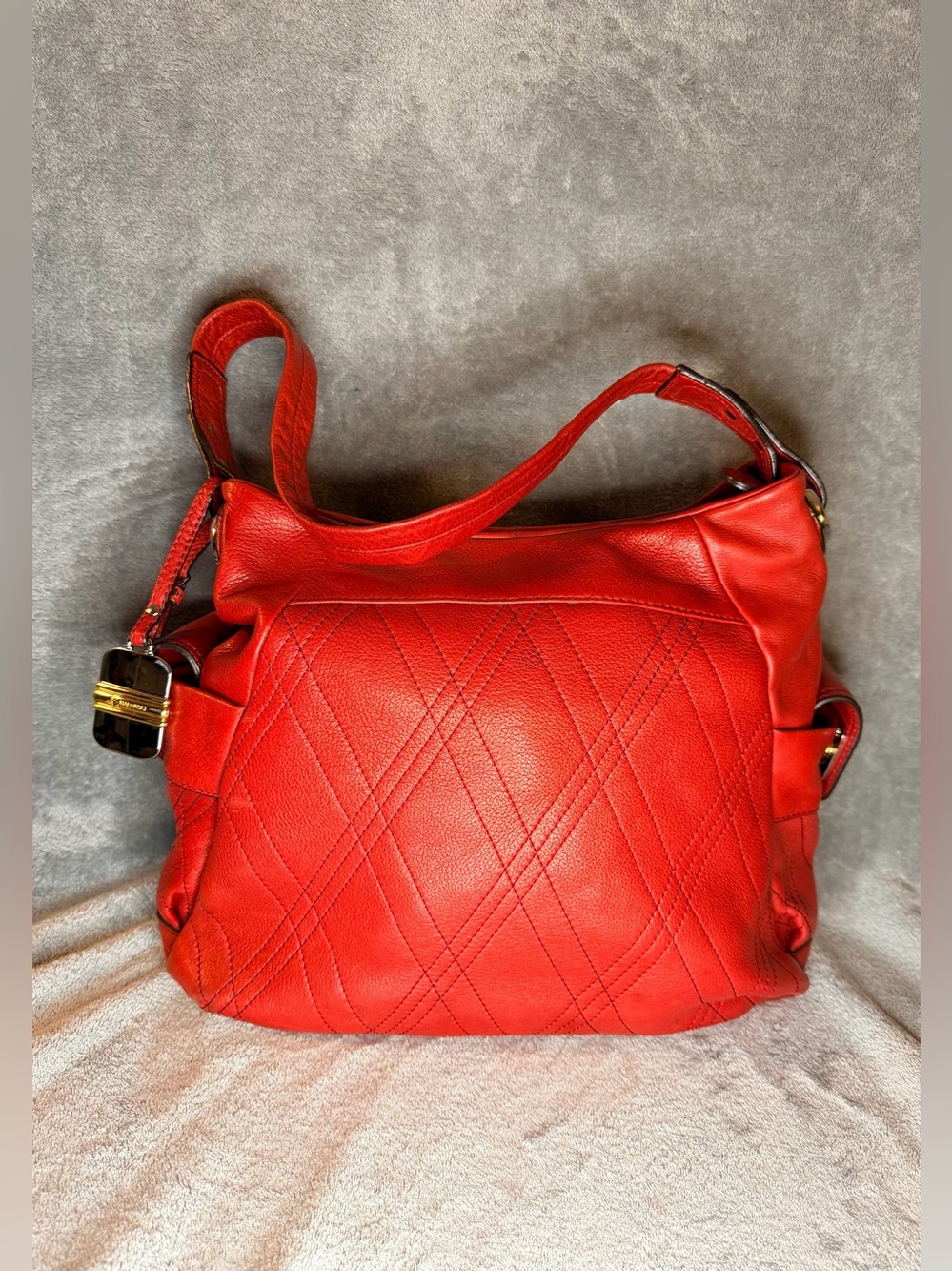 b. makowsky Red Quilted Leather Shoulder Bag - Picture 2 of 12
